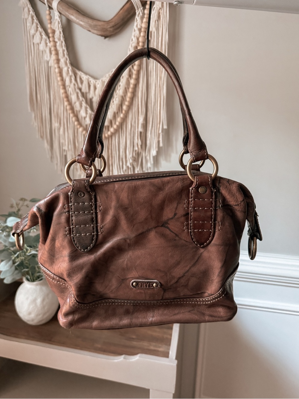 Frye Rustic Brown Leather Satchel